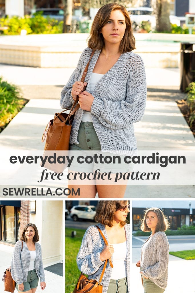 Crochet Everyday Cotton Cardigan • Sewrella