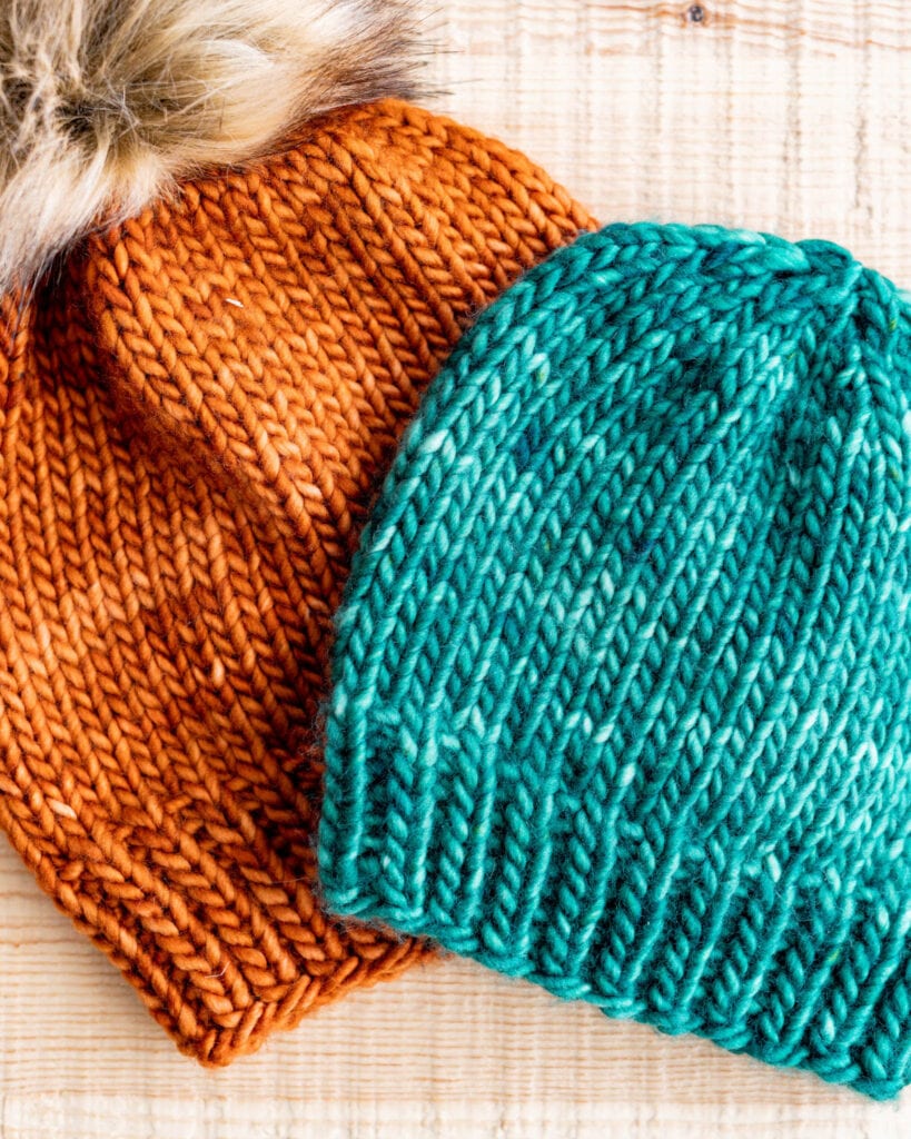 Super Bulky Knit Hats 10 sizes free pattern